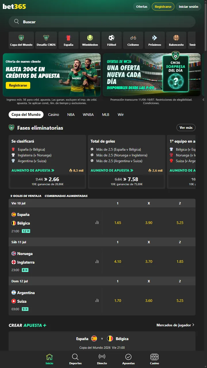 Captura oficial de la app de Bet365 en la App Store española