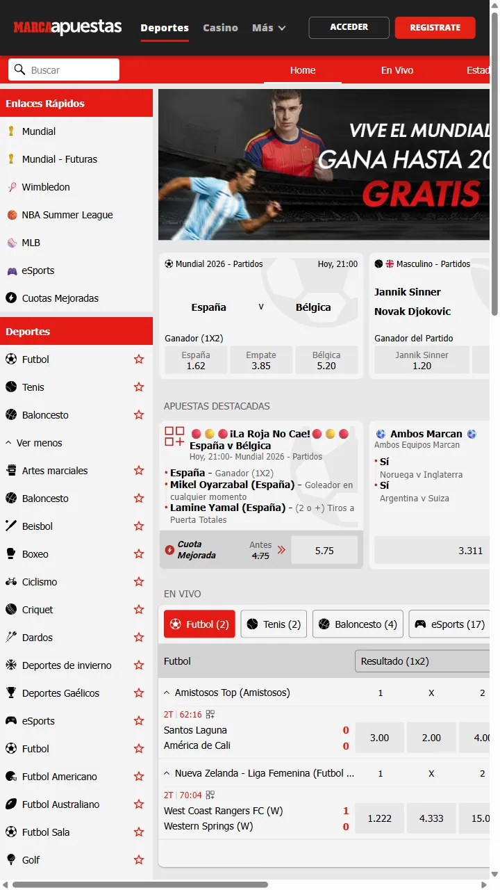 Captura oficial de la app de Marca Apuestas en la App Store española