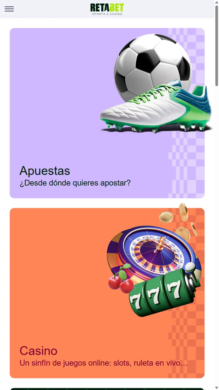 Captura oficial de la app de Retabet en la App Store española