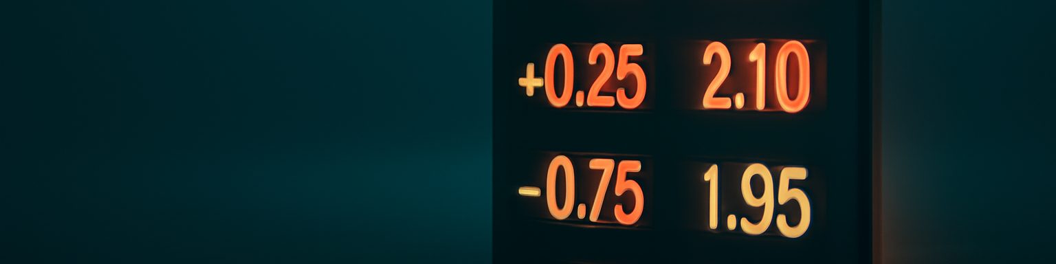 Pantalla de apuestas de fútbol con líneas de hándicap asiático y cuotas sobre un campo iluminado, imagen de esta comparativa de casas de apuestas con hándicap asiático